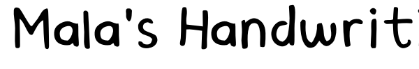 Mala's Handwriting font preview